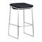 Modern Home Set of 2 Gray and Silver Upholstered Bar Stools 30"